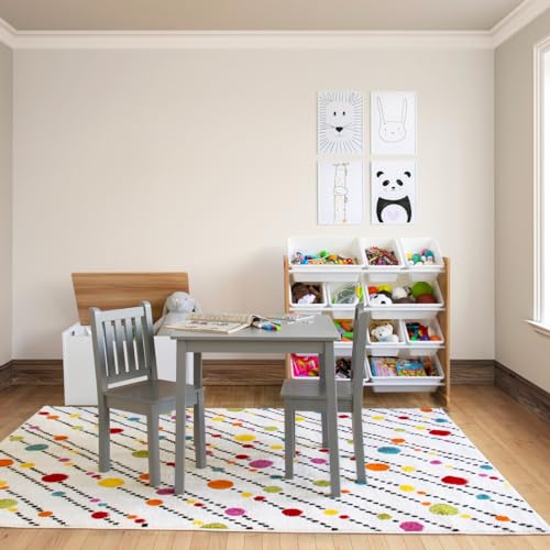 Humble Crew Journey Wooden Toy Storage Organiser with 12 Bins – White