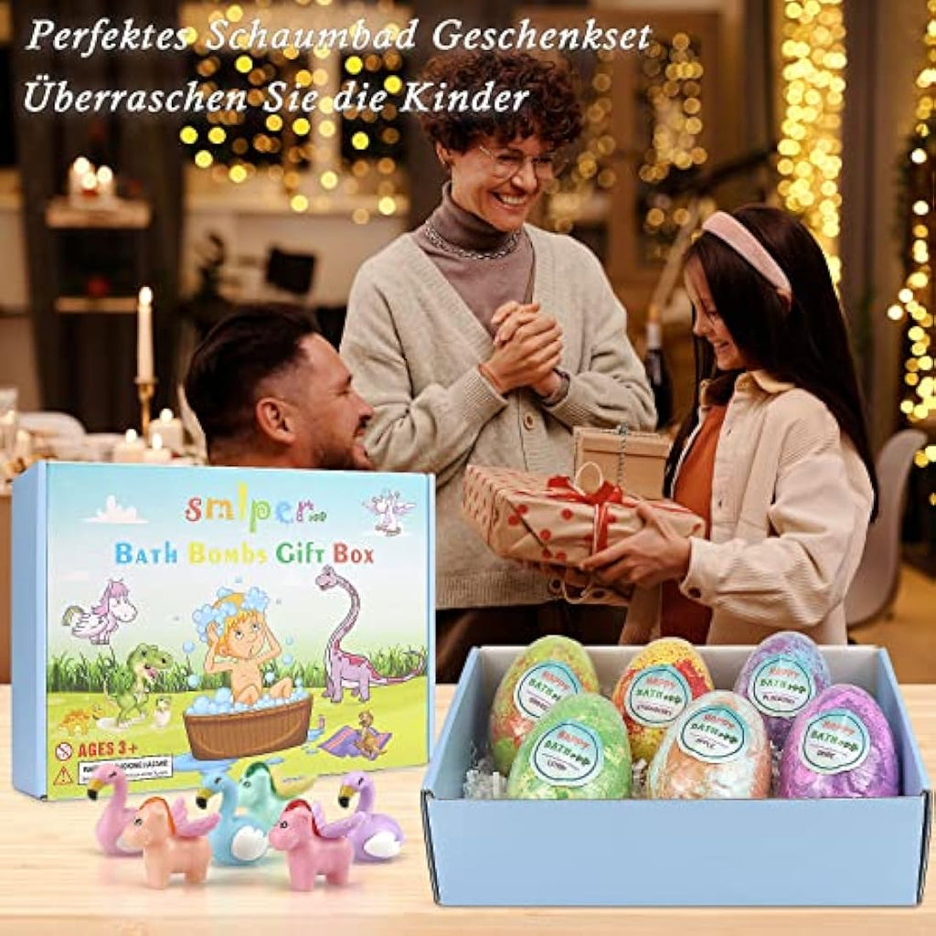 Kids Dinosaur Bath Bombs with Surprise Toys - 6 Piece Set