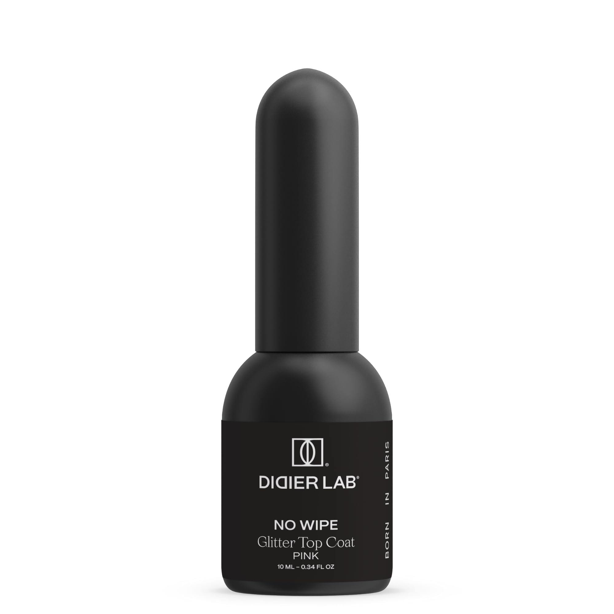 Didier Lab Pink Glitter Top Coat – No Wipe Sparkly Gel Polish Finish