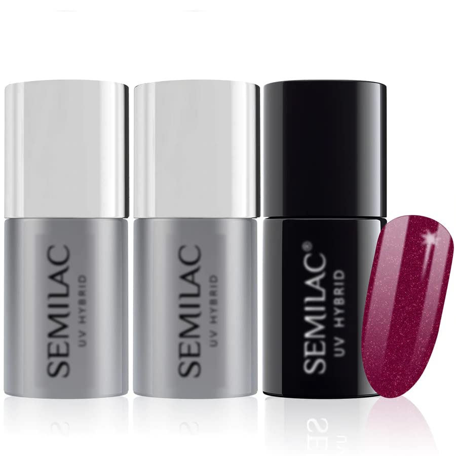 Semilac UV Gel Polish - 098 Elegant Cherry - Long Lasting Hybrid Varnish