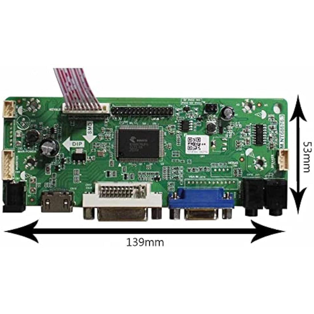 VSDISPLAY VGA DVI LVDS Controller Board for 21.5" 23" 1920x1080 LCD Screen