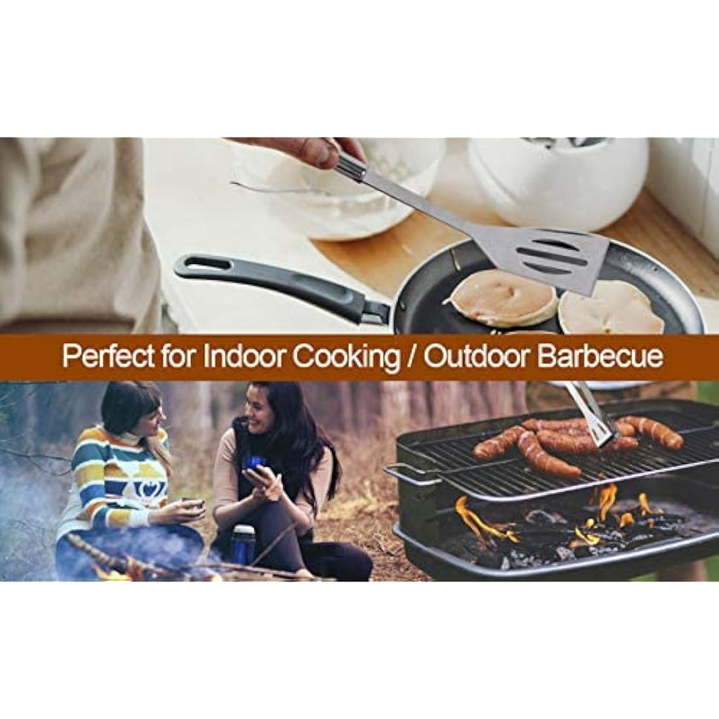 3-Piece Stainless Steel BBQ Grill Tool Set with Carry Bag