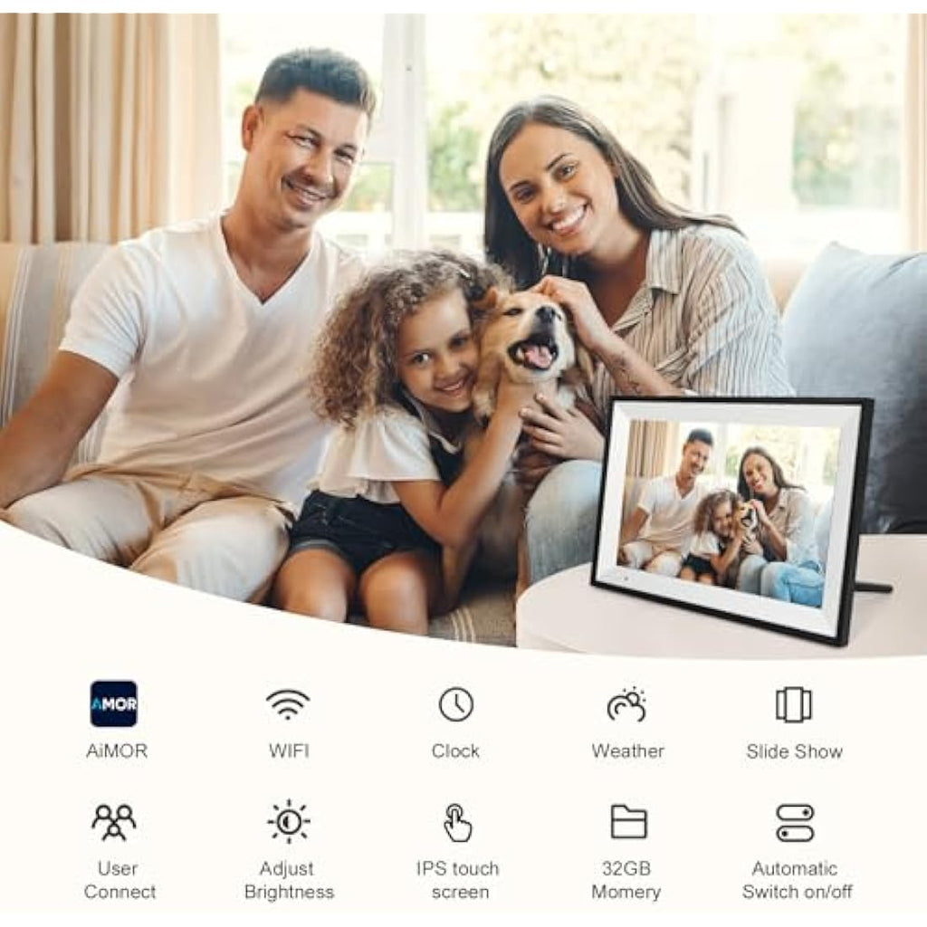 Jolof Store 10.1 Inch WiFi Digital Photo Frame | 32GB HD Touch Screen