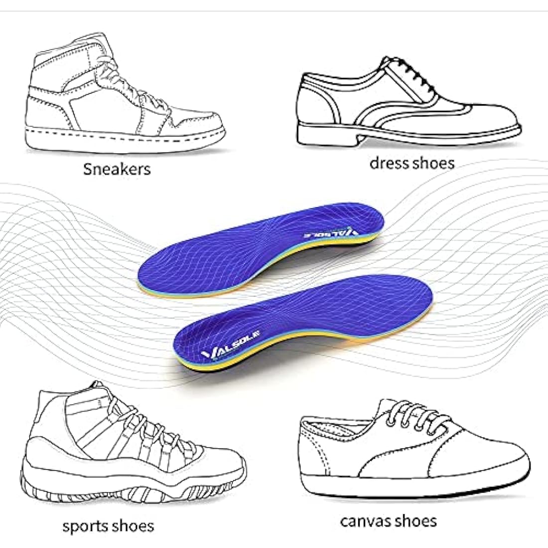 VALSOLE Orthotic Insoles – Arch Support Inserts for Plantar Fasciitis