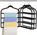 4 Pack Velvet Trouser Hangers Space Saving 4-Layer Hangers for Trousers - image 1