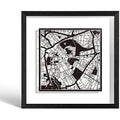 Cambridge Paper Cut Map Art - O3 Design Studio Framed Wall Decor
