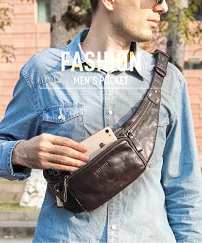 Jolof Store Men's Leather Waist Pack – Waterproof Business Sling Bag