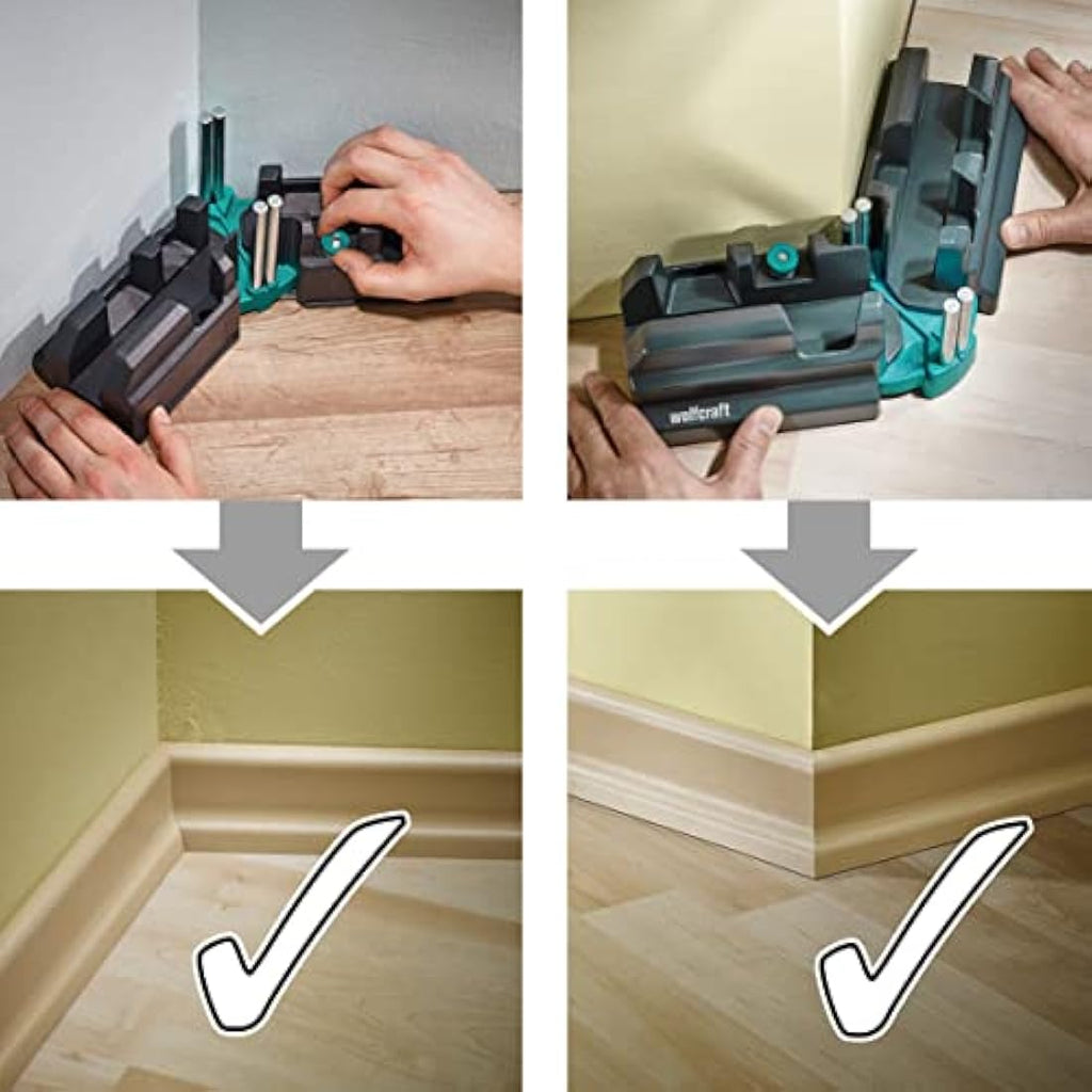 wolfcraft 2-in-1 Bevel and Mitre Box for Precise Baseboards – 100mm