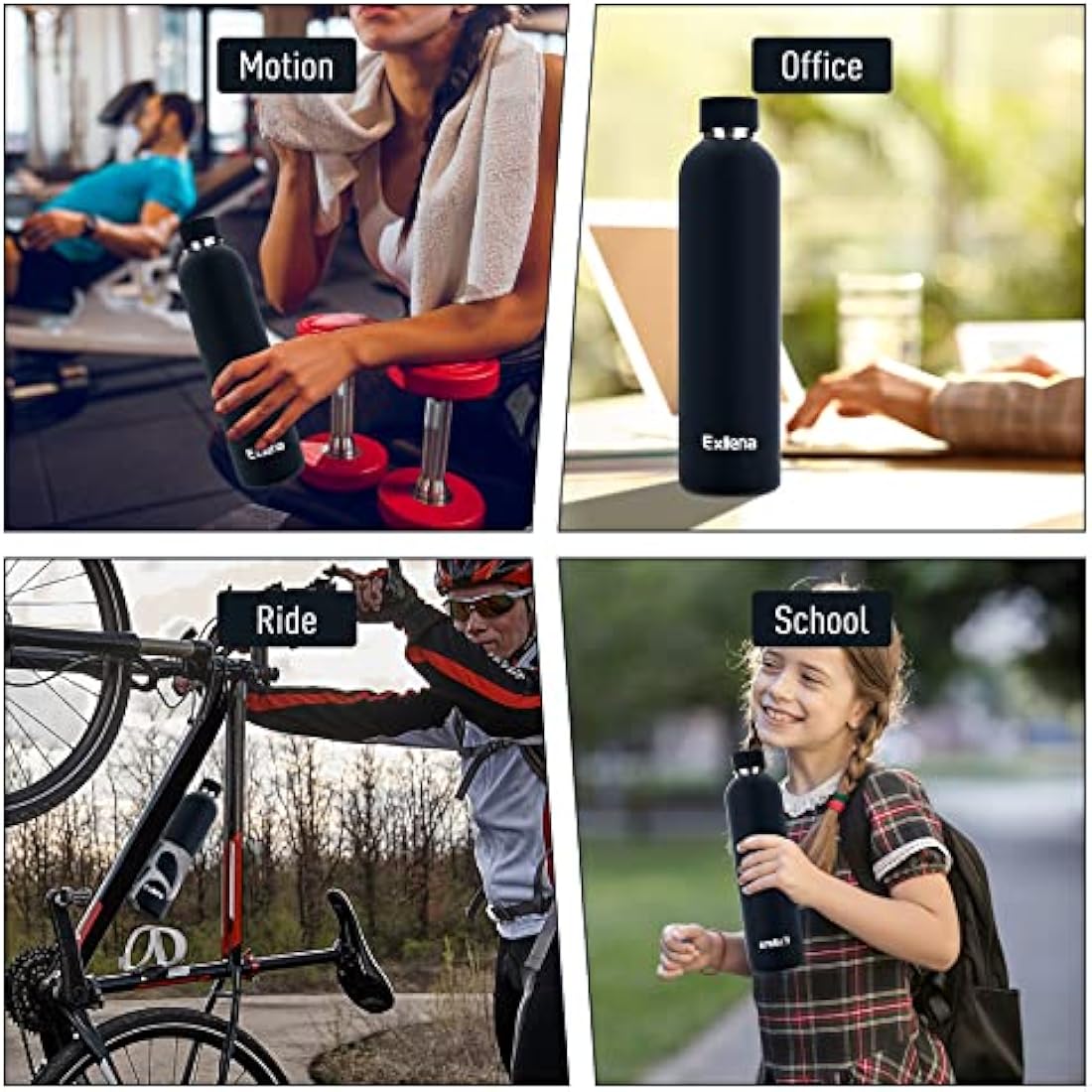 Exllena Insulated Water Bottle – 1L Stainless Steel Leakproof Flask