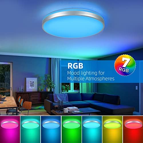 Horevo 24W LED Ceiling Light | Dimmable RGB with Bluetooth Speaker