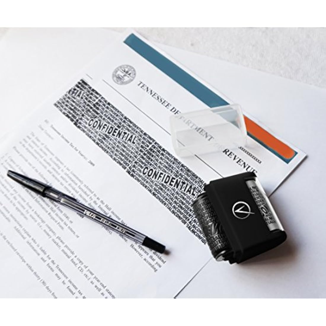 Vantamo Identity Theft Protection Roller Stamp with 3 Refills – Black