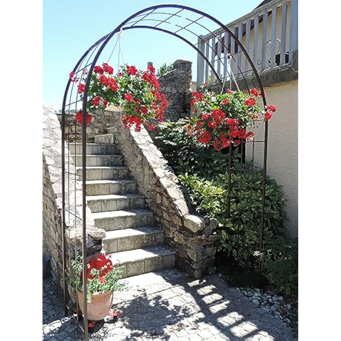 Louis Mill Metal Garden Arch for Climbing Plants - Antique Iron