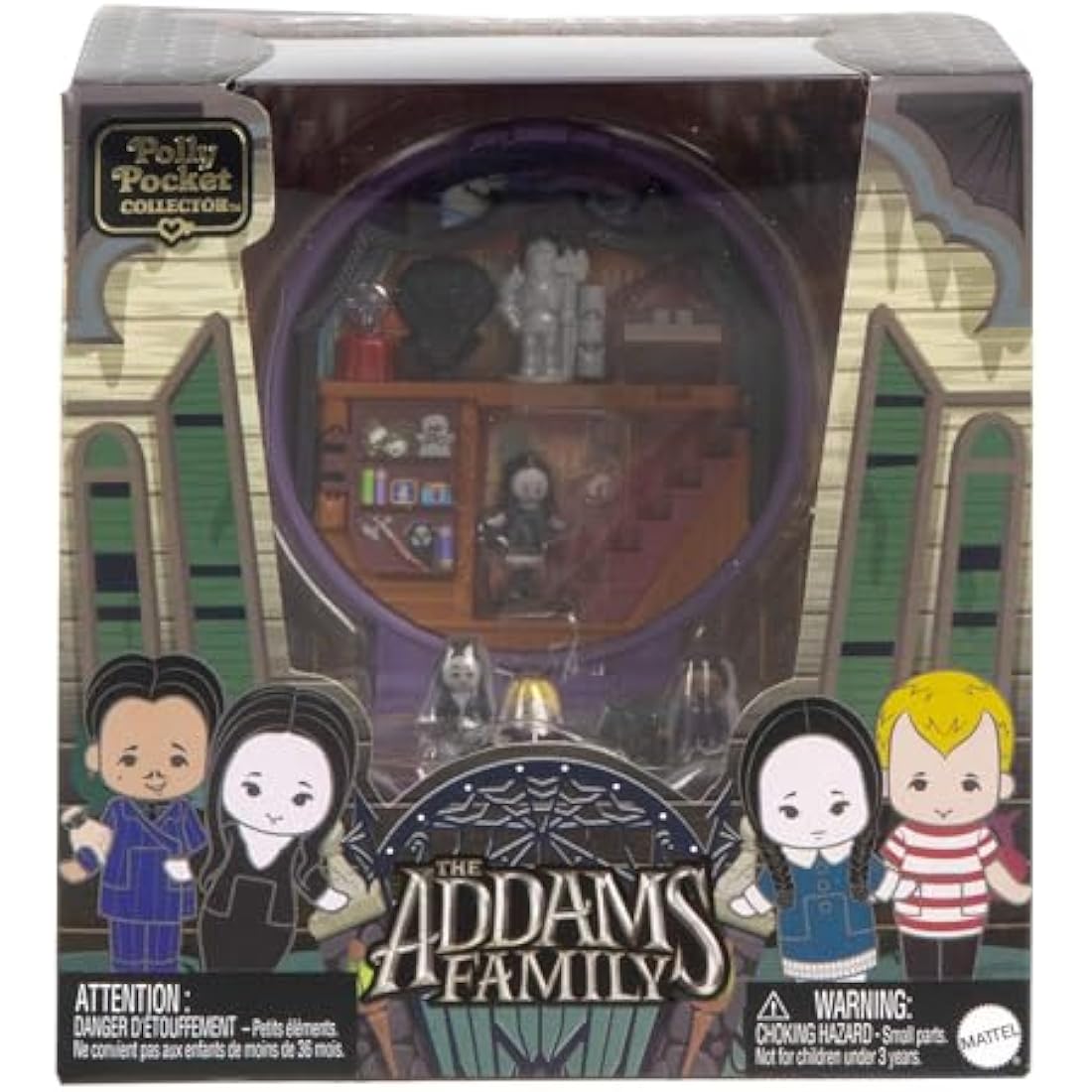 Polly Pocket The Addams Family Collector Compact Playset with 4 Dolls