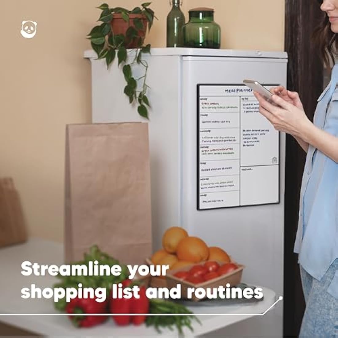 Smart Panda A3 Magnetic Fridge Calendar - Weekly Meal Planner Whiteboard
