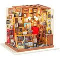 RoWood DIY Miniature Library Dollhouse Kit – 1:24 Scale Wooden Model