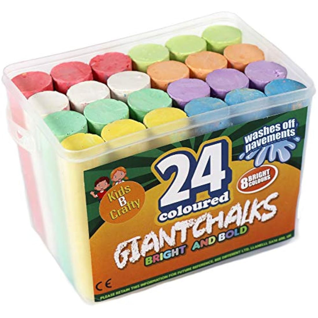 Washable Pavement Chalk – 24 Giant Chunky Outdoor Sticks