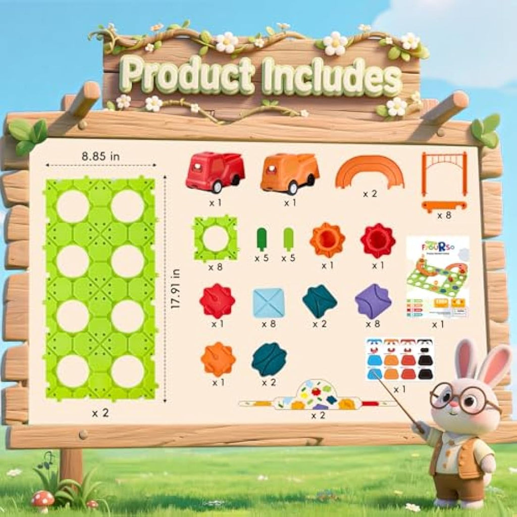 Fygurso STEM Board Games: 3D Road Builder Montessori Logic Toy