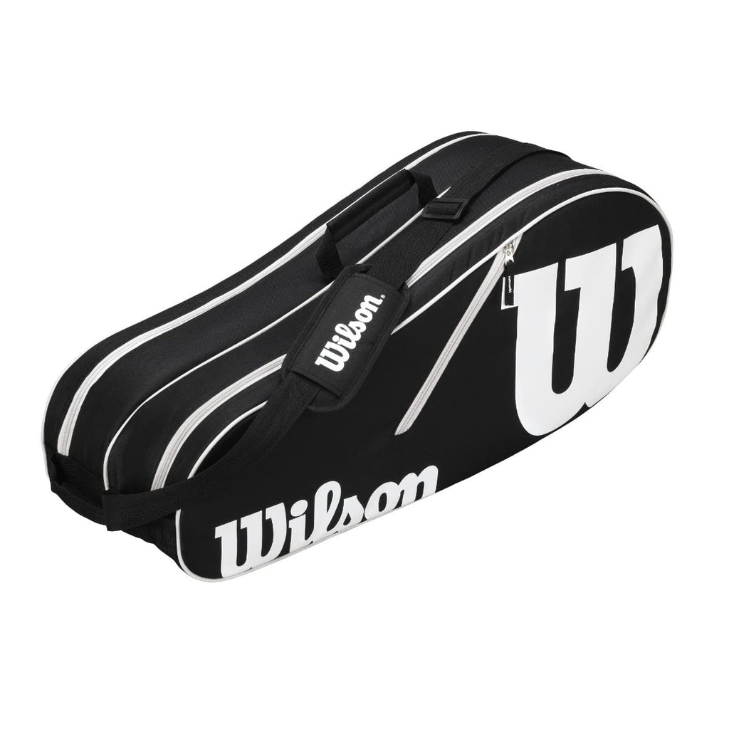 Wilson Advantage II Six Pack Tennis Bag - 6 Racket Capacity, Black/White