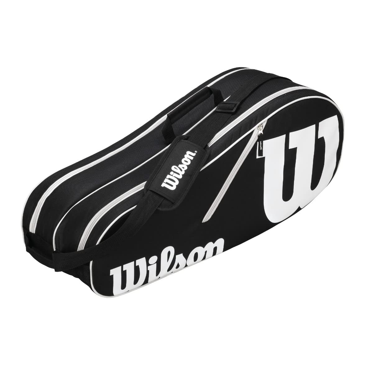 Wilson Advantage II Six Pack Tennis Bag - 6 Racket Capacity, Black/White