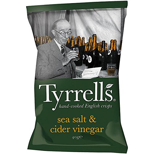 Tyrrells Sea Salt & Cider Vinegar Potato Crisps – 40g (Pack of 14)