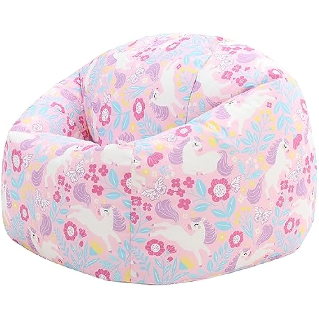 Icon Kids Unicorn Print Bean Bag Chair | Water-Resistant Nursery Decor