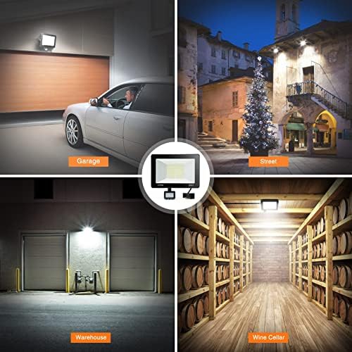 YIQIBRO 100W LED Security Lights | 10000LM Motion Sensor Floodlight 2-Pack