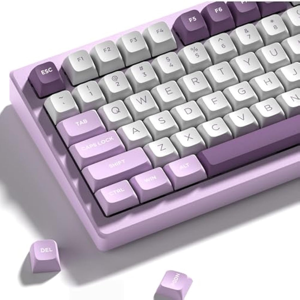 dagaladoo 189-Key Double Shot PBT Keycaps | XVX Profile | White/Purple
