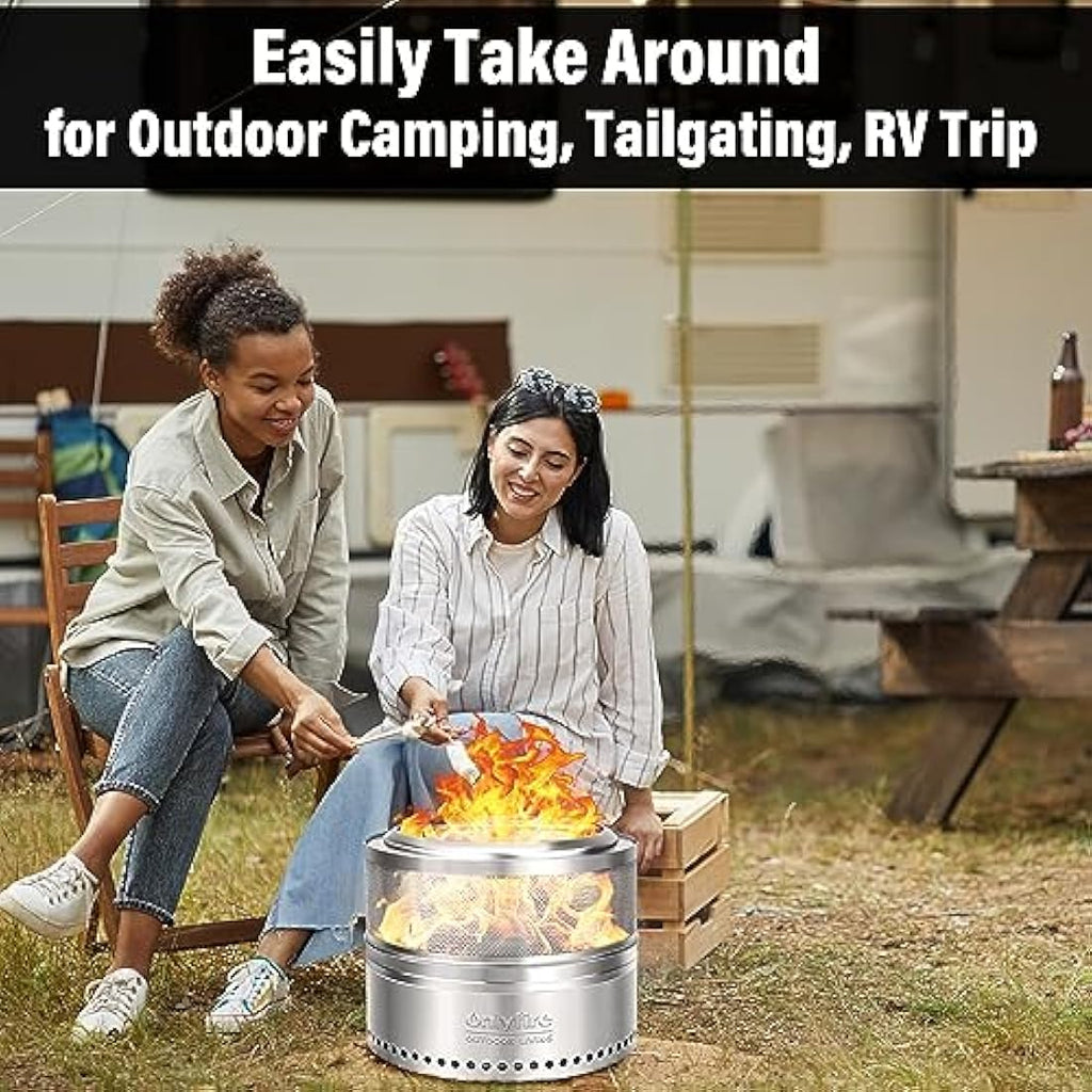 Onlyfire 50cm Smokeless Fire Pit | Stainless Steel Outdoor Bonfire Stove