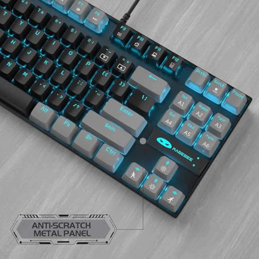 MageGee 75% Mechanical Gaming Keyboard | Red Switch TKL - Black/Grey