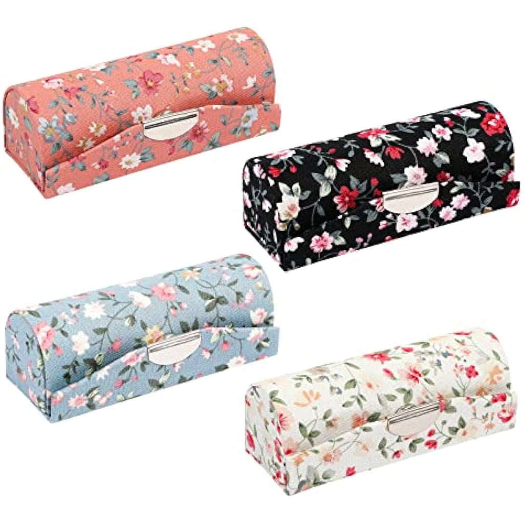 minkissy Floral Lipstick Case with Mirror - 4PCS Vintage Portable Holder