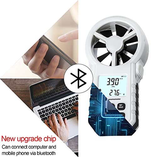 Digital Anemometer - Handheld Wind Speed Meter with Bluetooth