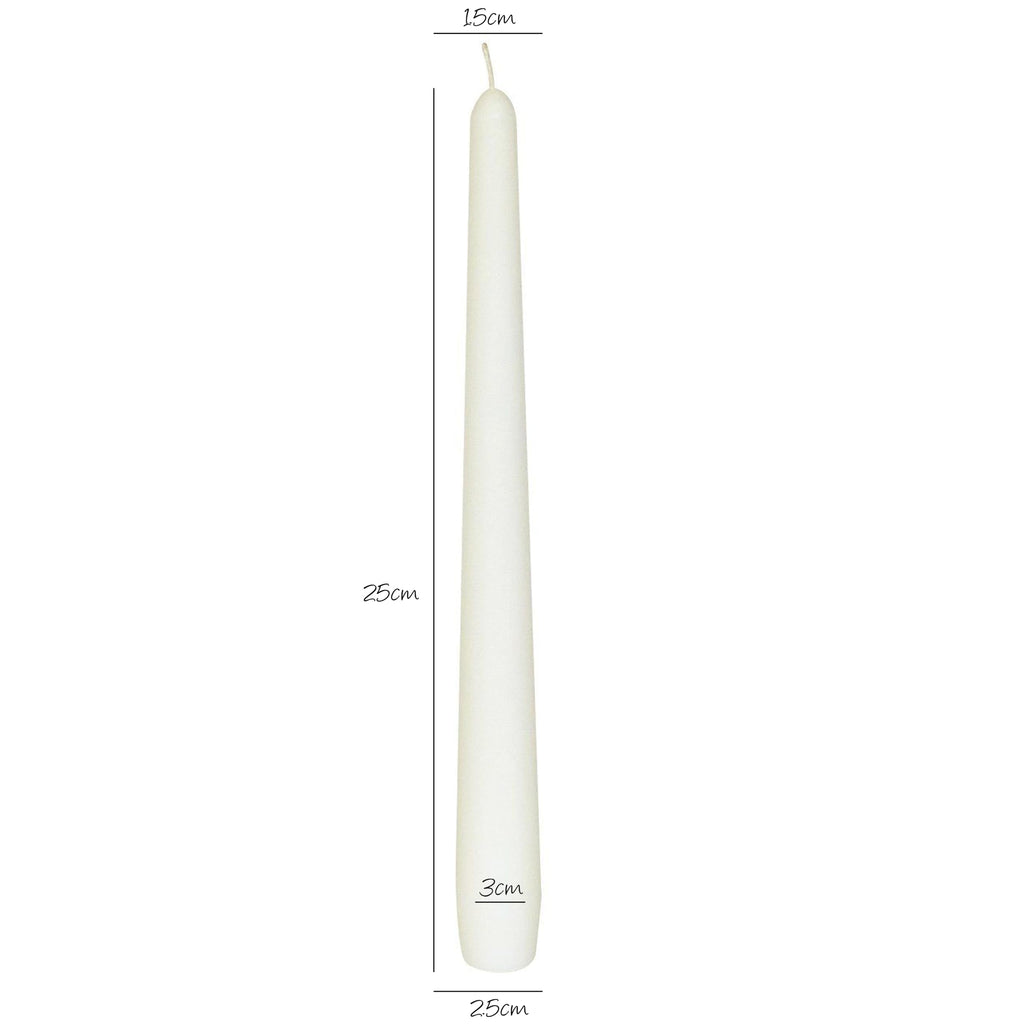 Lehadlik White Tapered Dinner Candles – Unscented Dripless 25 Pack
