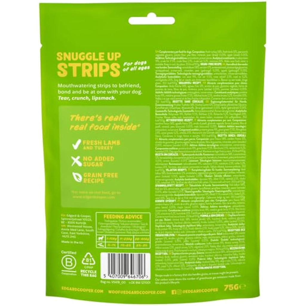 Edgard & Cooper Lamb & Turkey Dog Treats – Grain Free Strips (10 x 75g)