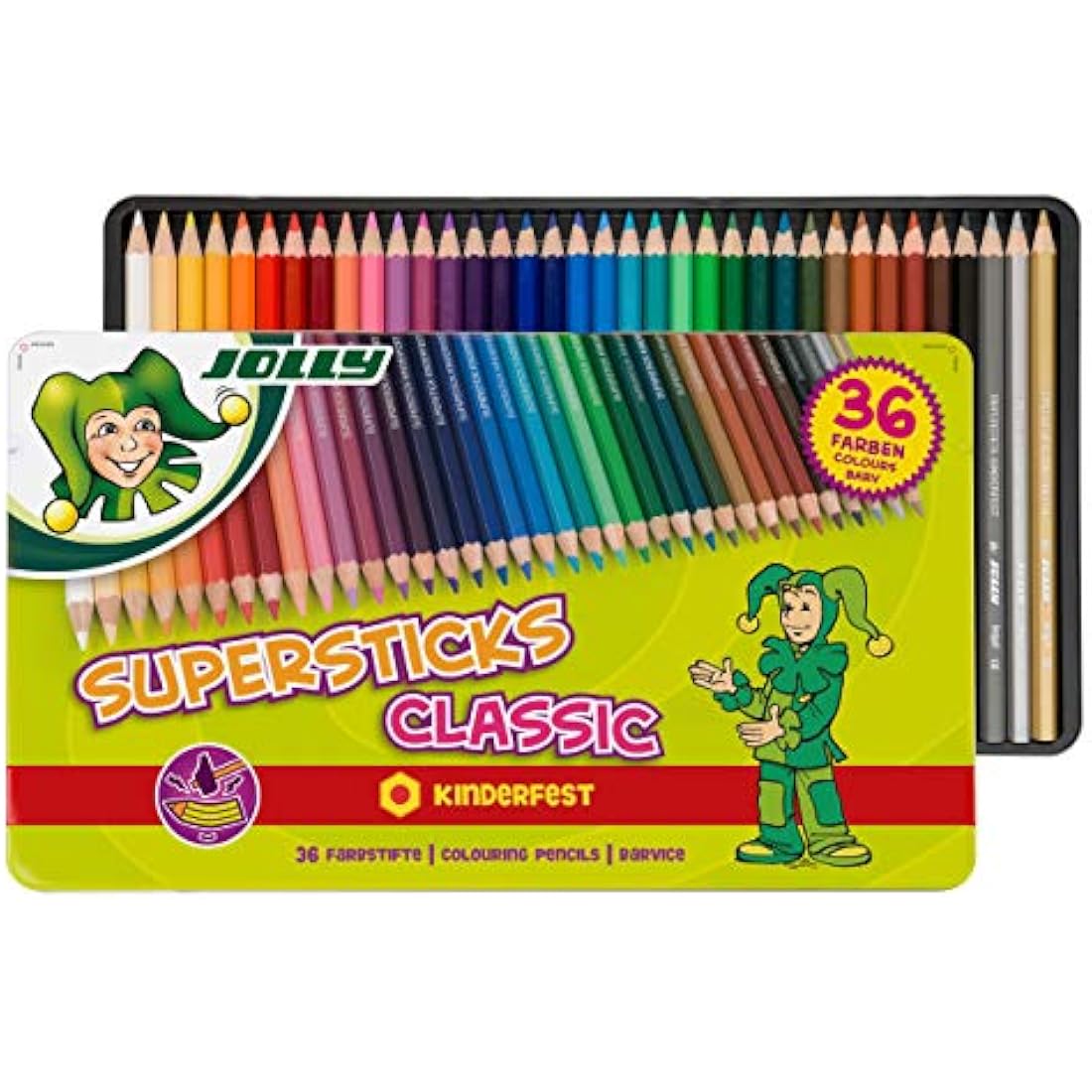 Jolly Supersticks Classic 36 Farbstifte – Bruchsicher & Hexagonal
