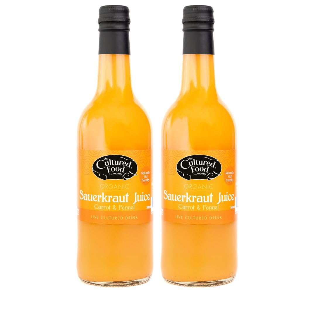 The Cultured Food Co. Organic Carrot & Fennel Sauerkraut Juice - 2 x 500ml