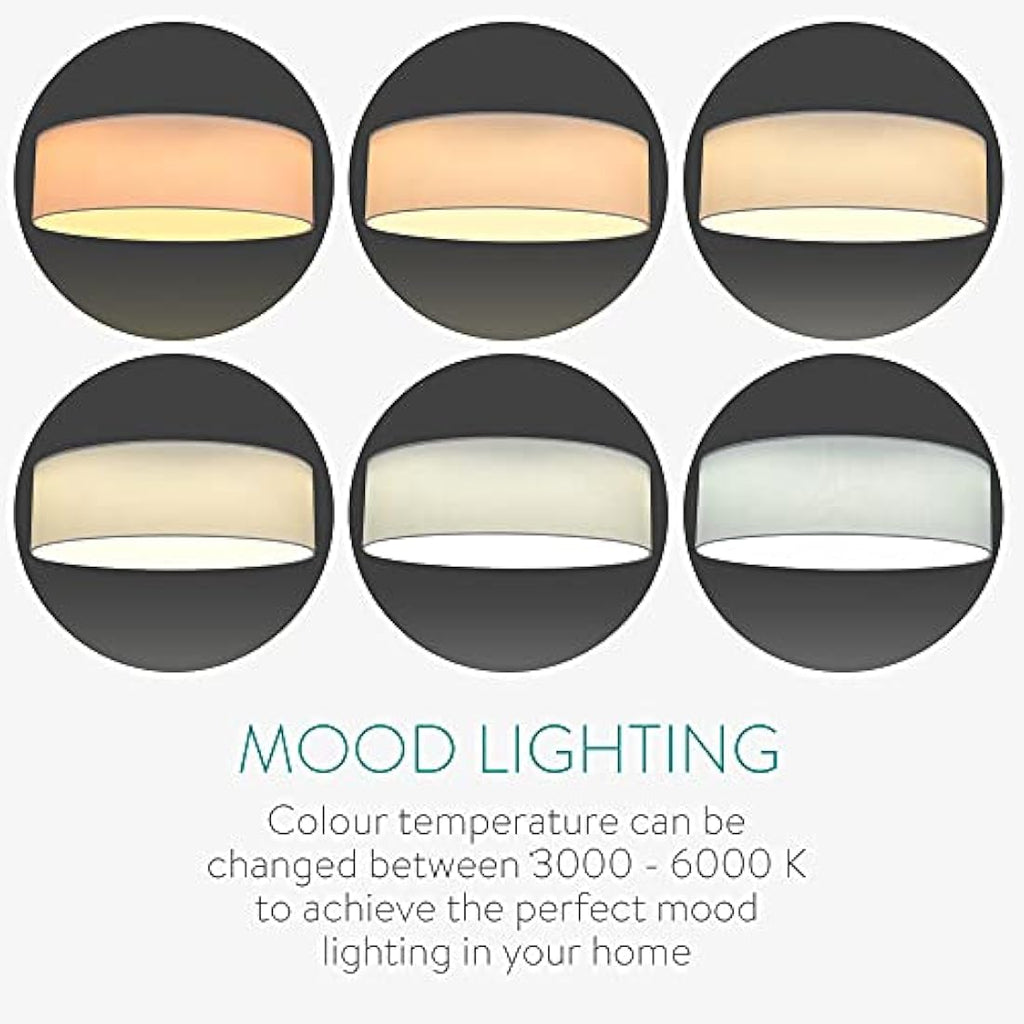 Navaris 22W LED Ceiling Light – 40cm Dimmable Flush Mount Lamp