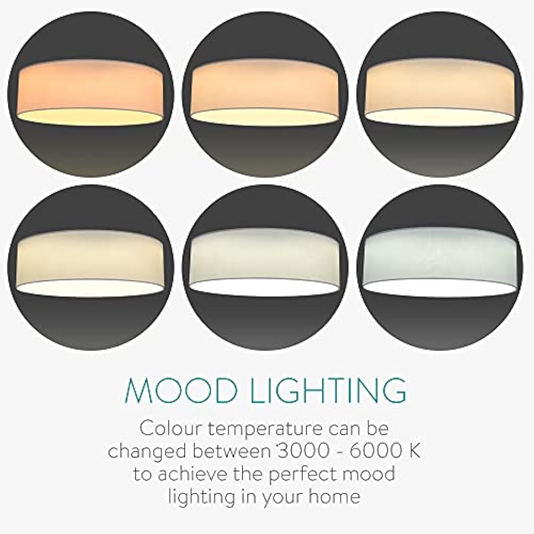 Navaris 22W LED Ceiling Light – 40cm Dimmable Flush Mount Lamp