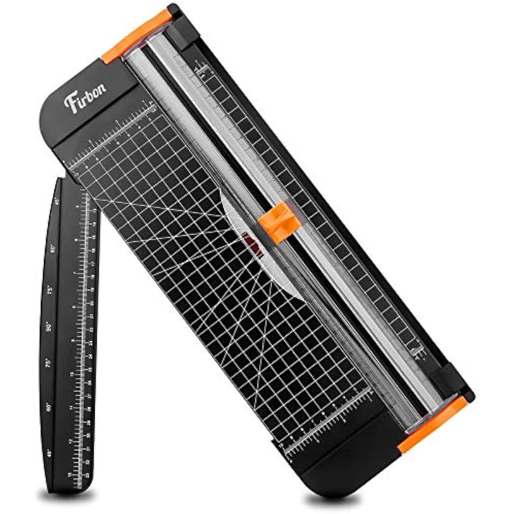 Firbon A4 Paper Cutter – 12 Inch Titanium Trimmer for Cardstock, Black