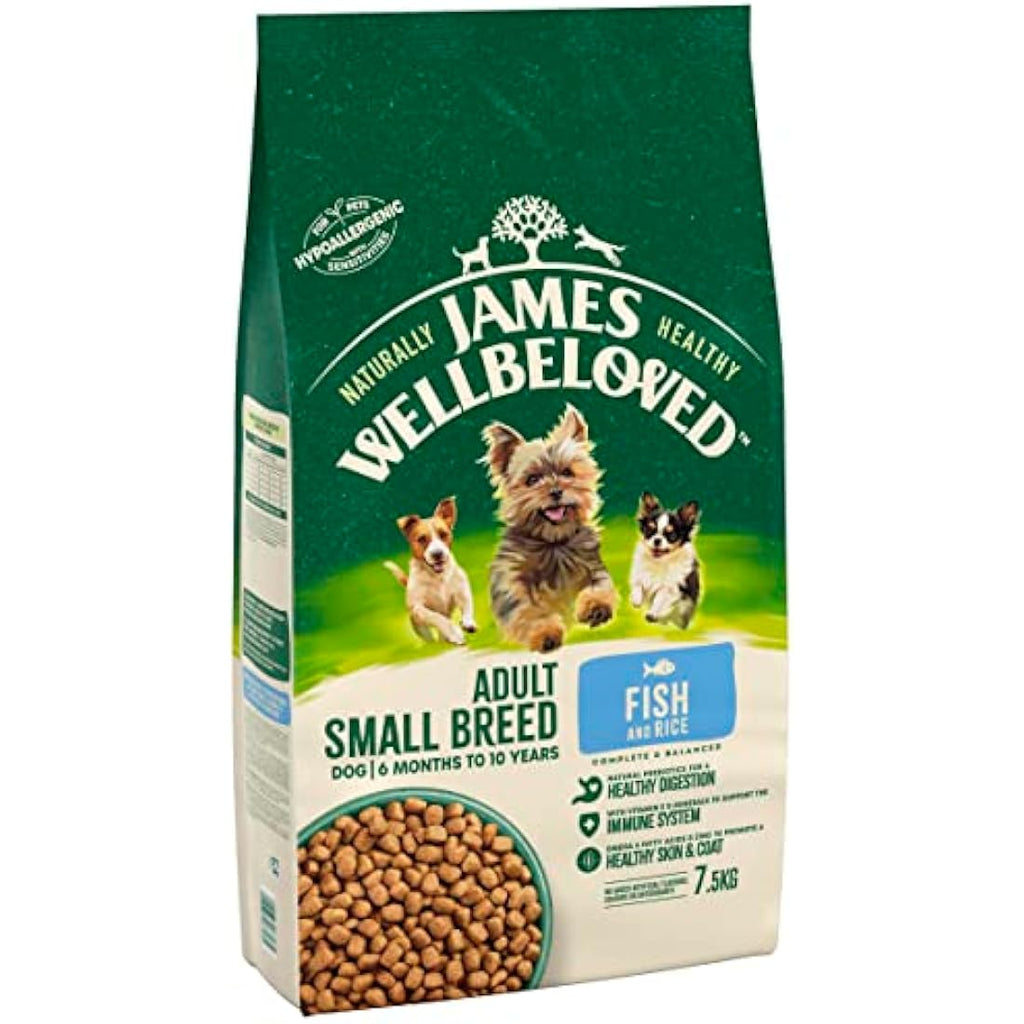 James Wellbeloved Small Breed Adult Dog Food - Fish & Rice, 7.5kg