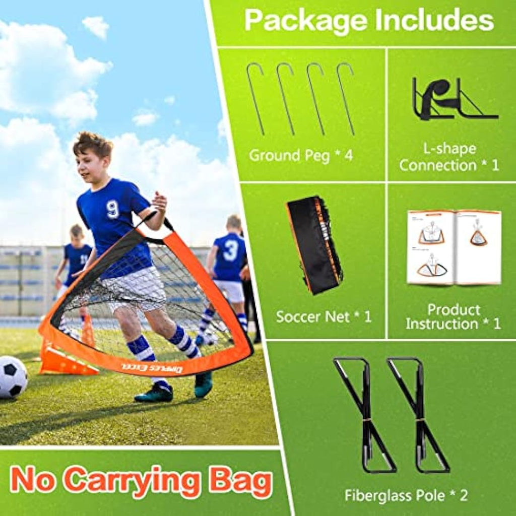 Dimples Excel Pop-Up Football Goal – Portable 120cm Soccer Net for Kids
