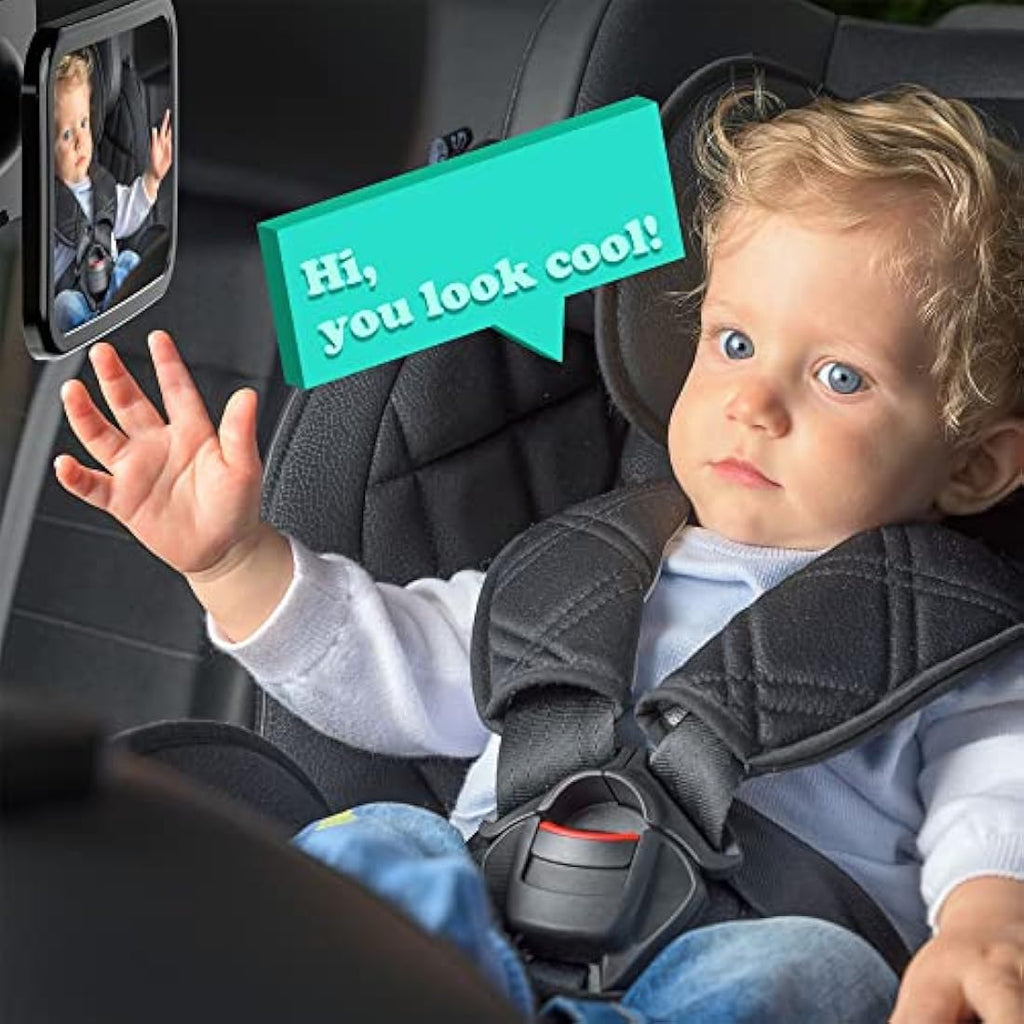 Jolof Store Baby Car Mirror | Shatterproof Wide View Rear Facing Mirror