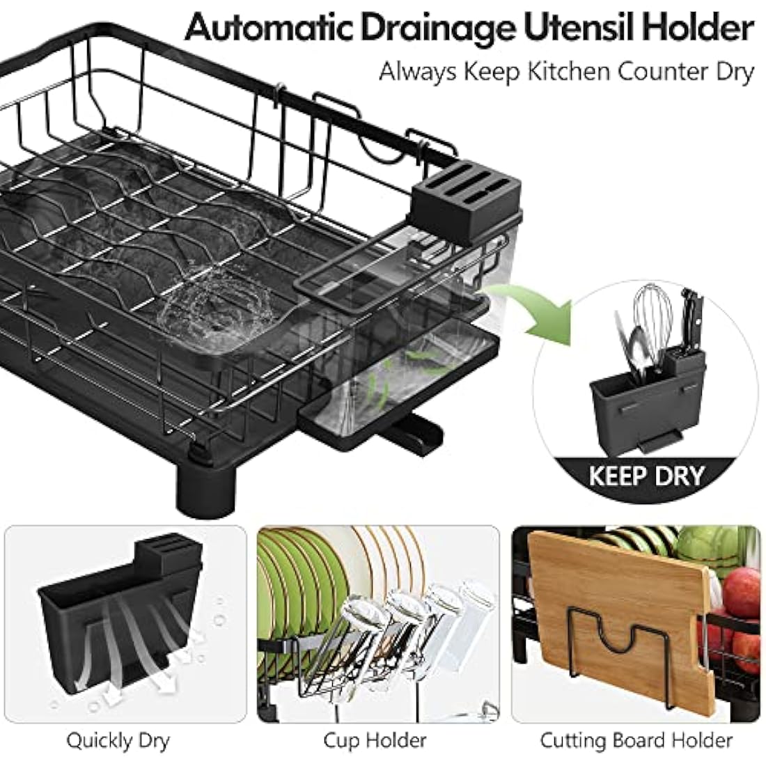 Jolof Store 2-Tier Dish Drying Rack | Stainless Steel Kitchen Organizer