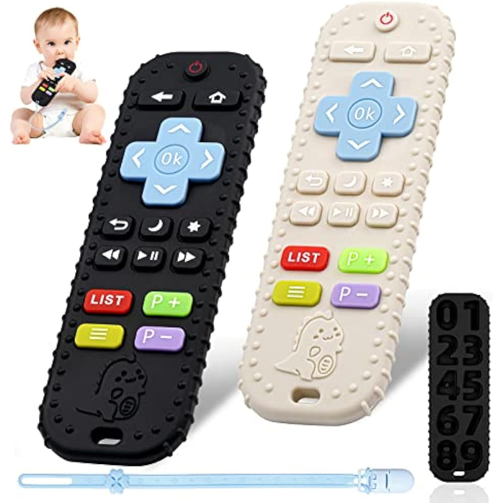 Tikplus Silicone Remote Control Teether Toy with Pacifier Clip | 2 Pack