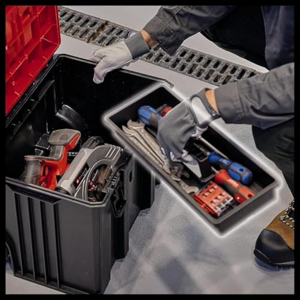 Einhell E-Case L Stackable Tool Storage Case with Wheels and Handle
