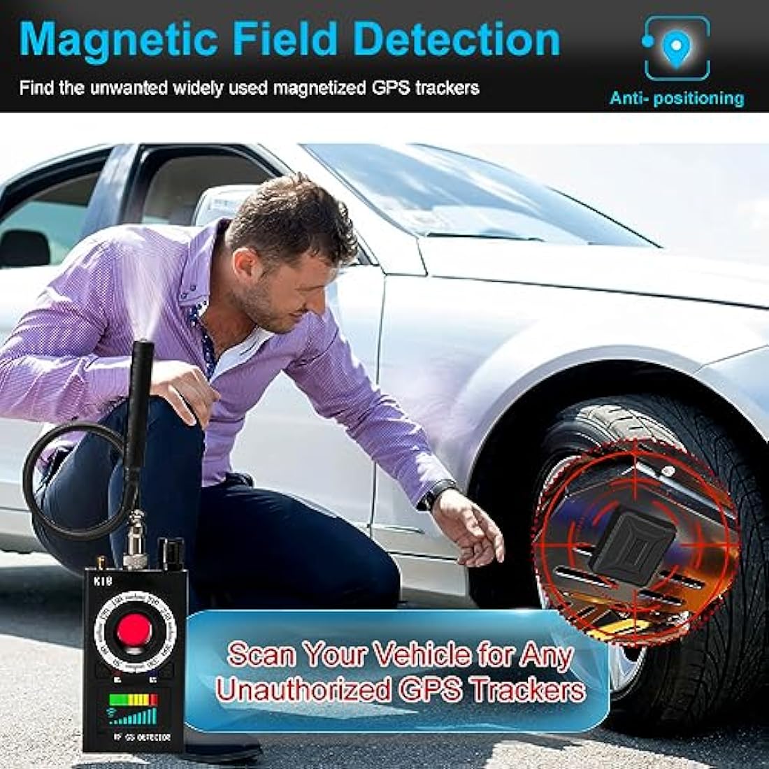SIKVIO Anti Spy Detector | RF Scanner & Hidden Camera Bug Finder