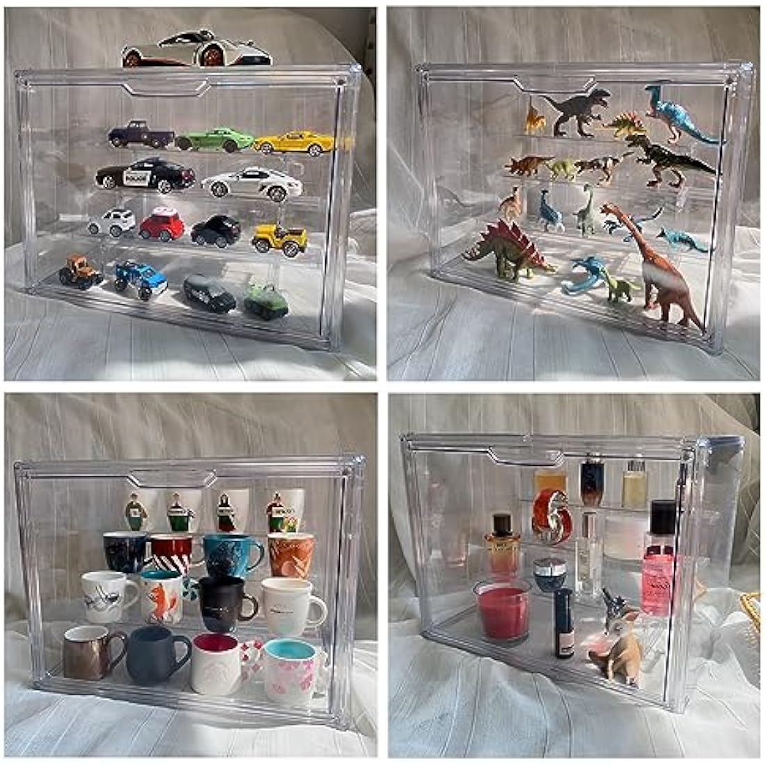 Jolof Store Acrylic Display Case with 3-Tier Ladder for Lego & Funko Pop