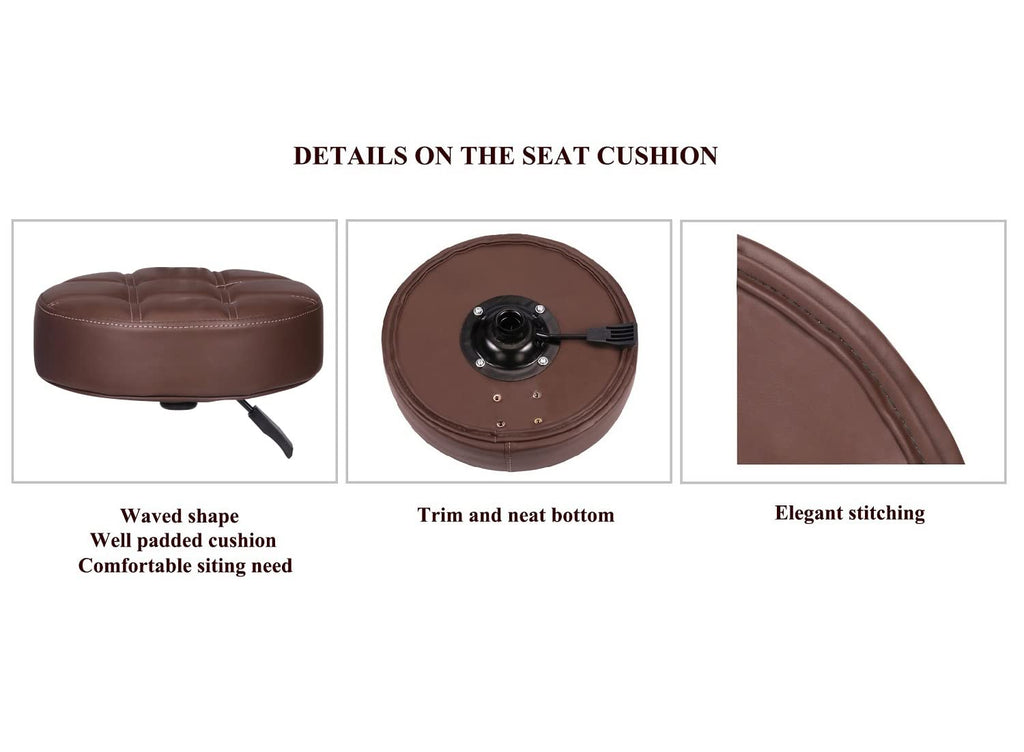 Kaleurrier Rolling Stool Chair with Smooth-rolling Dual-wheel casters,Comfortable Cushioned Backrest, Swivel Seat - image 4