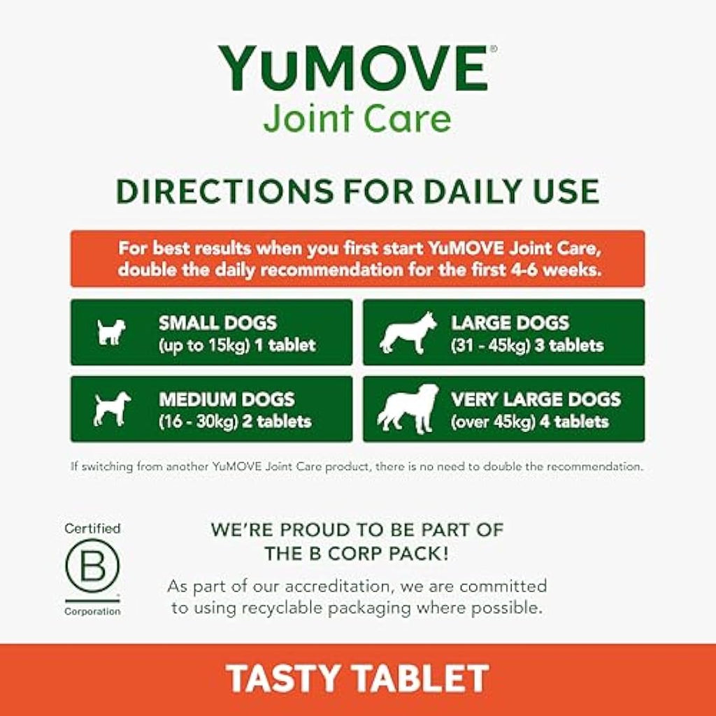 YuMOVE Young & Active Dog Joint Supplement - Hip Support - 240 Tablets