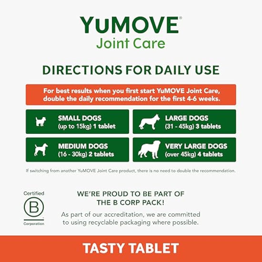 YuMOVE Young & Active Dog Joint Supplement - Hip Support - 240 Tablets