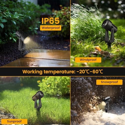 Svater 6-in-1 LED Garden Spotlights | 3000K IP65 Waterproof Landscape Lights